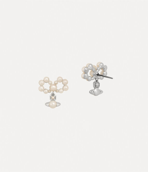 Vivienne Westwood Viviana Earrings in platinum/creamrose pearl